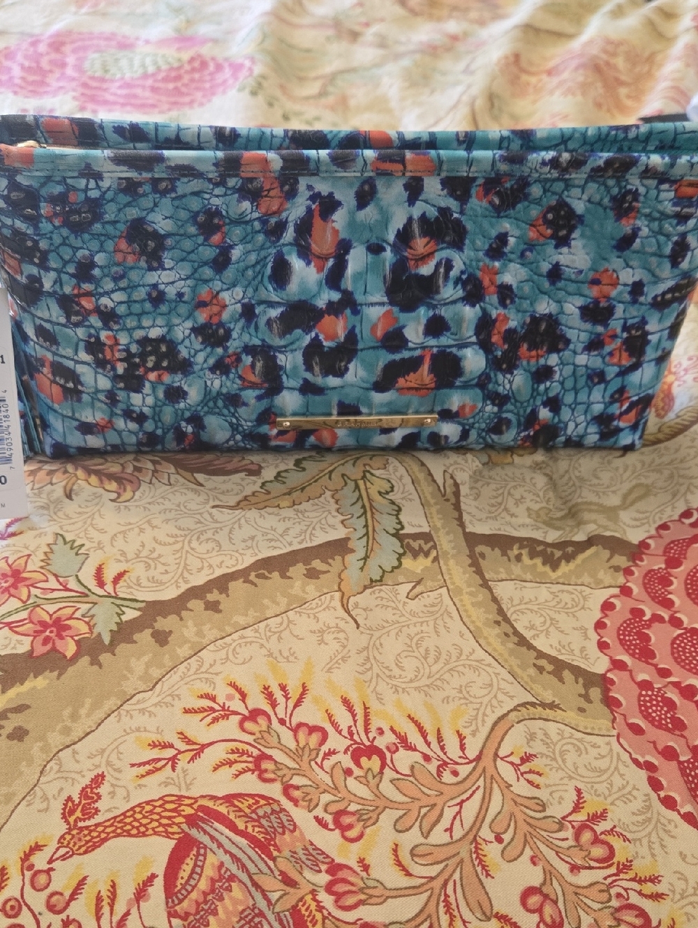 Brahmin Blue Patterned Women's Wristlet Clutch Bag